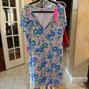 Lilly Pulitzer UPF50 Sophiletta Floral Pink and Blue Dress
